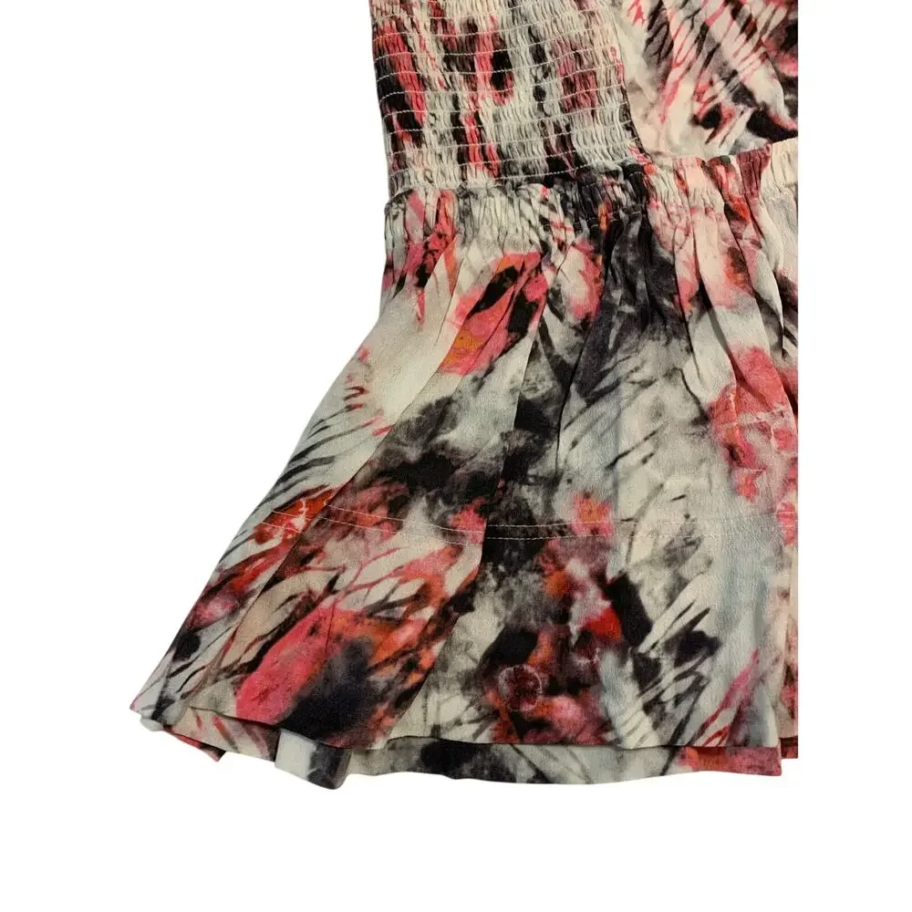 IRO Ruffled Mini Skirt Pink Abstract 34 - Picture 3 of 7